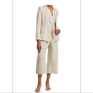 L’AGENCE  SET Linen striped Mason Blazer & Samira pants Sz 2 OUTFIT